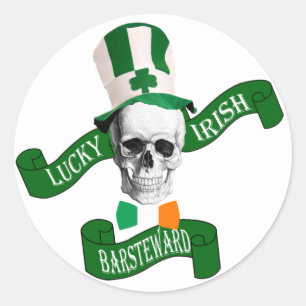 Funny Irish Bar steward Runder Aufkleber