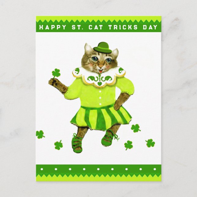 Funny Irish Cat Irland Postkarte (Vorderseite)