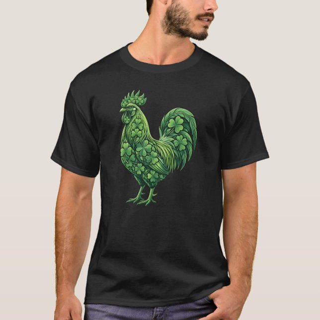 Funny Irish Chicken Rooster St. Patrick’s  T-Shirt (Vorderseite)