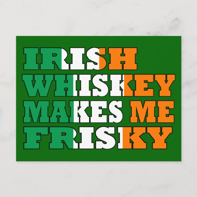 Funny Irish Drink Sprichwort Postkarte (Vorderseite)