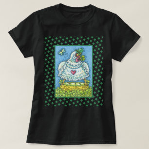 FUNNY IRISH HEN, EIER UND KLEEBLÄTTER NIEDLICH CHI T-Shirt