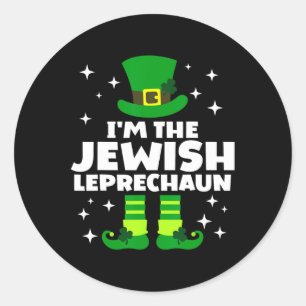 Funny Irish Jewish Leprechaun Happy St Patricks Da Runder Aufkleber