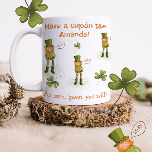 Funny Irish Language Leprechaun Tasse (Von Creator hochgeladen)