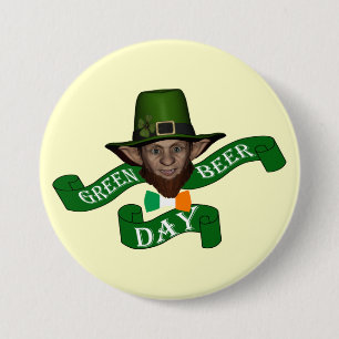 Funny Irish Leprechaun Button