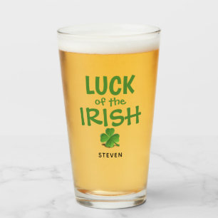 Funny Irish Luck Green Kleeblatt Personalisiert Be Glas