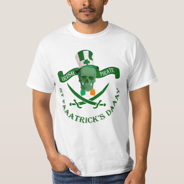 Funny Irish Pirate St Patrick's Day T-Shirt (Vorderseite)
