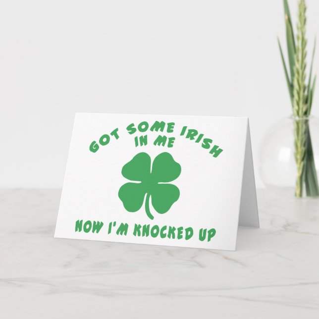Funny Irish Pregnant Maternity Gift Ankündigung (Vorderseite)