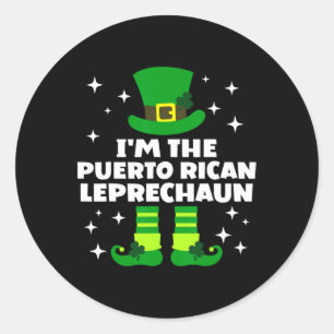 Funny Irish Puerto Rican Leprechaun St Patricks Da Runder Aufkleber