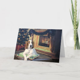 Funny Irish Red and White Setter Holiday Card Karte