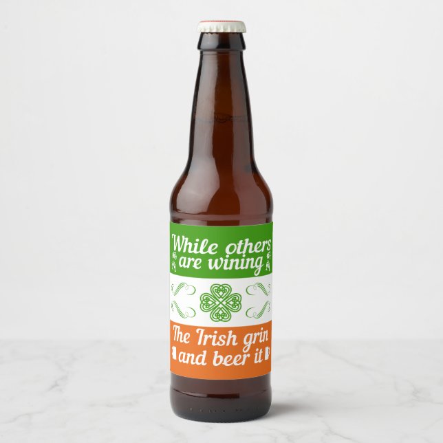 Funny Irish St. Patrick's Day Beer Label Bierflaschenetikett (Vorderseite)