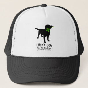 Funny Irish St. Patrick's Day Black Lab Lucky Dog Truckerkappe