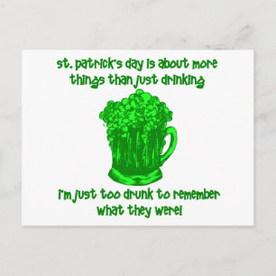 Funny Irish St Patricks Drinks Postkarte