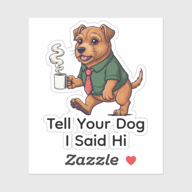 Funny Irish Terrier Dog Business Suit Coffee  Aufkleber (Blatt)