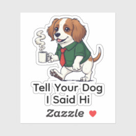 Funny Irish Water Spaniel Business Suit Coffee  Aufkleber