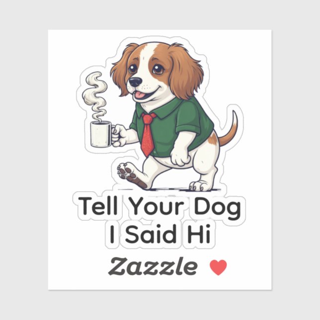 Funny Irish Water Spaniel Business Suit Coffee  Aufkleber (Blatt)