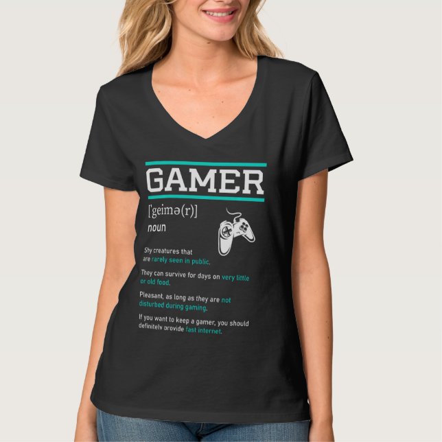 Funny Ironer Definition PC Game Gaming T-Shirt (Vorderseite)