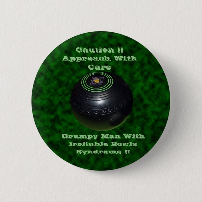 Funny Irritable Man Lawn Bowls Syndrom, Button (Vorderseite)