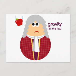 Funny Isaac Newton Postcard Postkarte