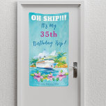 Funny Island Beach Birthday Cruise Ship Door Banner<br><div class="desc">Das Tropical Cruise Ship Banner ist ideal für diejenigen, die gewollt haben, ihren Geburtstag stilvoll zu feiern. Unser Banner ist mit Aquarellkunst und mit einem Kreuzfahrtschiff-Design erstellt, das sicher beeindrucken wird. Es ist der perfekte Weg, um Ihre Statoomtür zu dekorieren und so Ihre Kabine leicht zu finden. Egal ob Sie...</div>