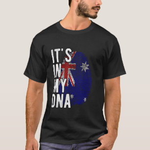 Funny ist es in meiner DNA Australien Flagge Finge T-Shirt