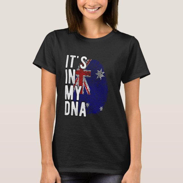 Funny ist es in meiner DNA Australien Flagge Finge T-Shirt (Vorderseite)