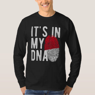 Funny ist es in meiner DNA Indonesien Flagge Finge T-Shirt