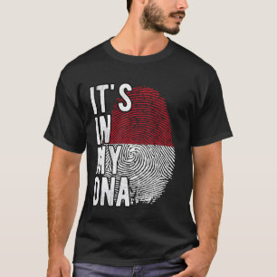 Funny ist es in meiner DNA Indonesien Flagge Finge T-Shirt