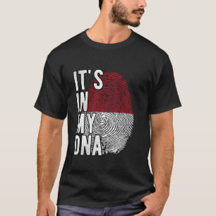 Funny ist es in meiner DNA Indonesien Flagge Finge T-Shirt