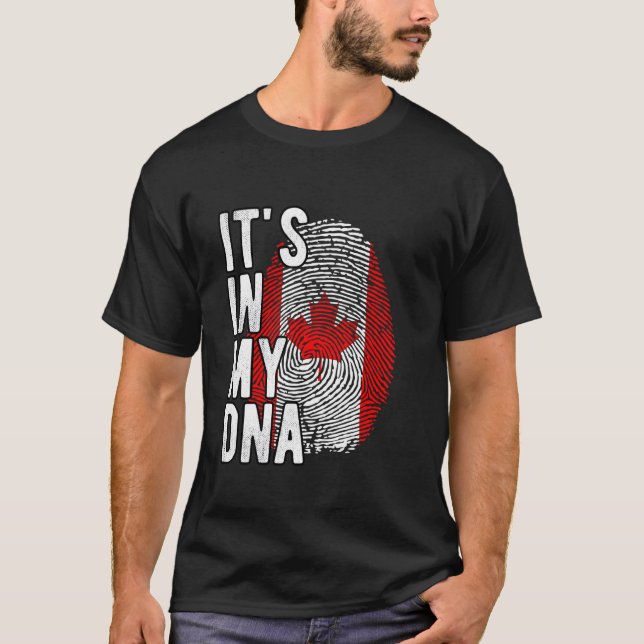 Funny ist es in meiner DNA Kanada-Flagge Fingerpri T-Shirt (Vorderseite)