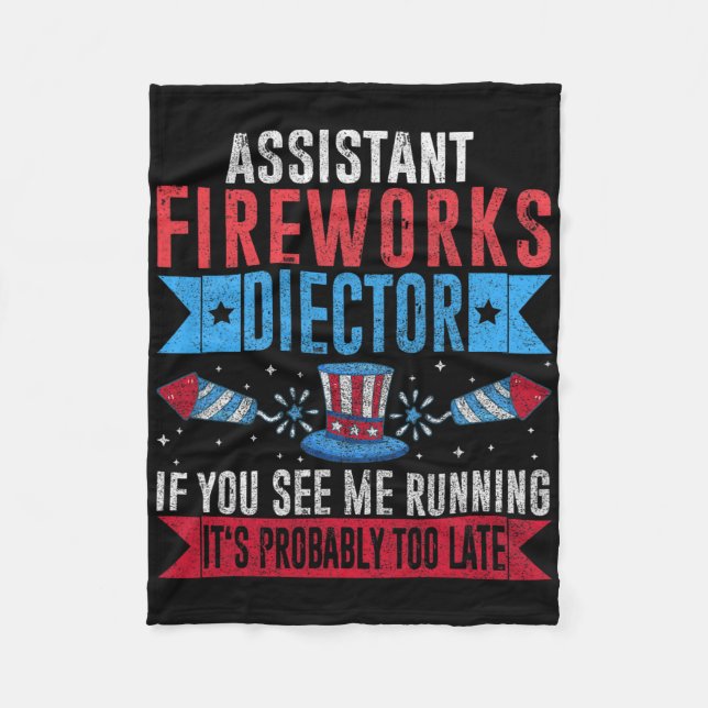 Funny Istant Fireworks Director I Run You Run 4th Fleecedecke (Vorderseite)