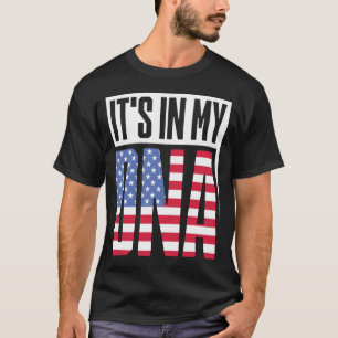 Funny IT IST IN MEINER DNA American Flag USA Roots T-Shirt