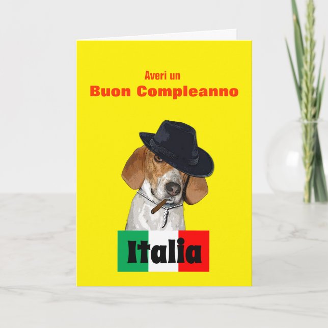 Funny Italian Birthday Mobster Charley Dog Card Karte (Vorderseite)