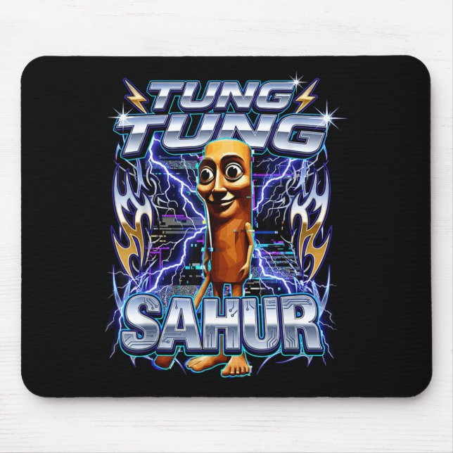 Funny Italian Brainrot Tung Tung Tung Sahur  Mousepad (Vorne)
