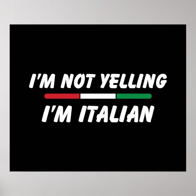 Funny Italian Joke, italienische amerikanische Fam Poster (Vorne)