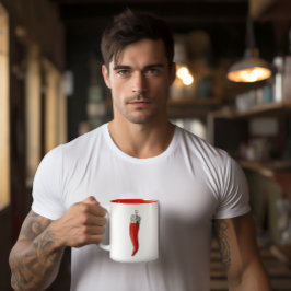 Funny Italian Red Horn Cornuto Stereotype Zweifarbige Tasse