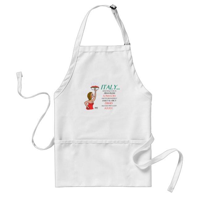 Funny Italian Women and Food of Italy Cartoon Art Schürze (Vorne)
