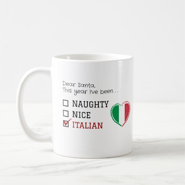 Funny Italienisch frech schöne Weihnachten Kaffeetasse (Links)