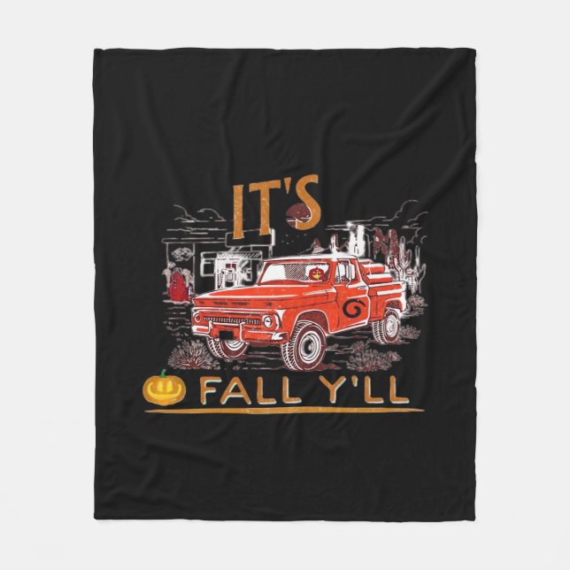 Funny It's Fall Y'all Niedlich Gnomes Pumpkin Fleecedecke (Vorderseite)