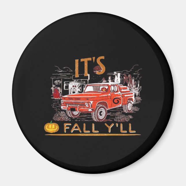 Funny It's Fall Y'all Niedlich Gnomes Pumpkin Magnet (Vorne)