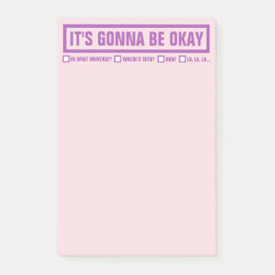 Funny "It's Gonna Be Okay" 4"x6" Post-it Klebezettel