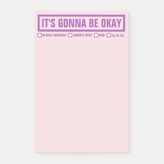 Funny "It's Gonna Be Okay" 4"x6" Post-it Klebezettel (Vorderseite)