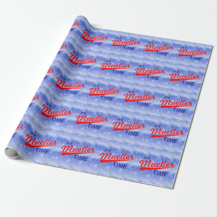 Funny "It's Müller Time" auf dem Schneeflockenmus Geschenkpapier