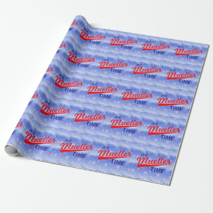 Funny "It's Müller Time" auf dem Schneeflockenmust Geschenkpapier