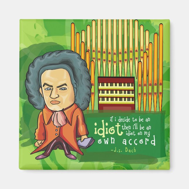 Funny J.S. Bach Music Magnet (Vorne)