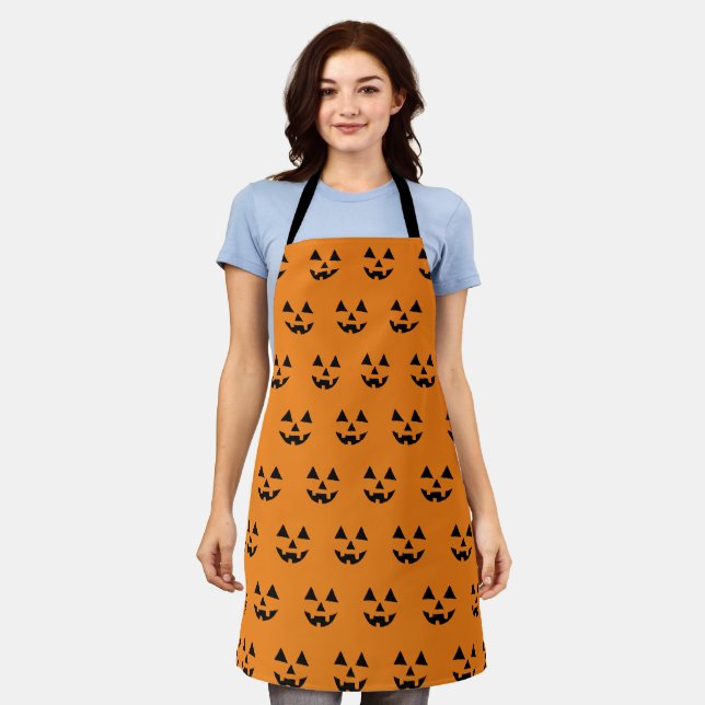 Funny Jack O Lanter Halloween Art Simple Jack O Schürze (Getragen)