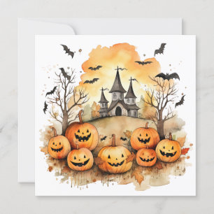 Funny Jack O’Lanterns Bats Carte d’Halloween