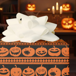 Funny Jack O Lanterns Halloween Pumpkin Pattern Geschenkpapier