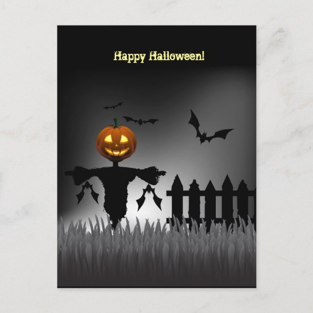 Funny Jack-o''Lantern Scarecrow Postkarten (Vorderseite)