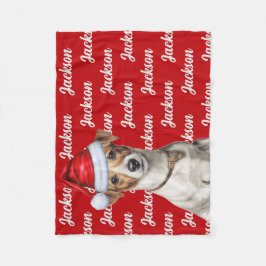 Funny Jack Russell Dog Name Gemustert Weihnachten Fleecedecke