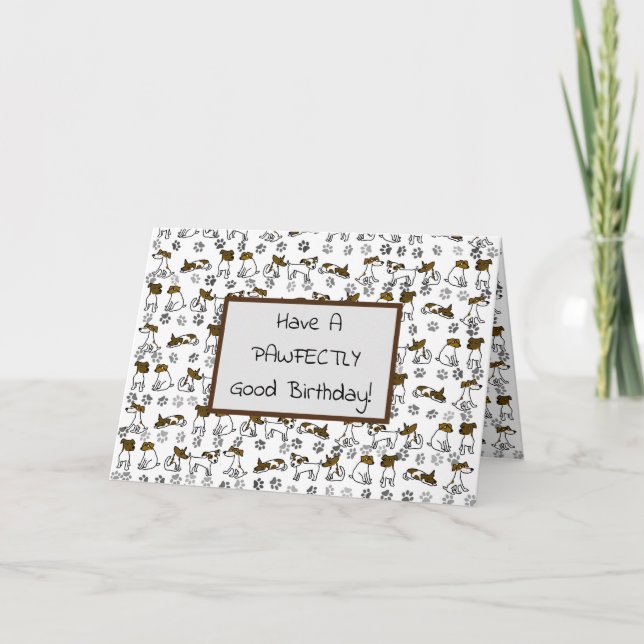 Funny Jack Russell Terrier Cartoon Birthday Karte (Vorderseite)